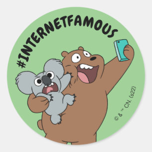 Grizz & Nom Nom - #InternetFamous Classic Round Sticker