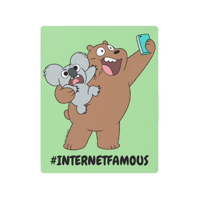 Grizz & Nom Nom - #InternetFamous Metal Print (Front)