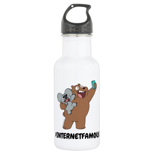 Grizz  Nom Nom _ InternetFamous Stainless Steel Water Bottle