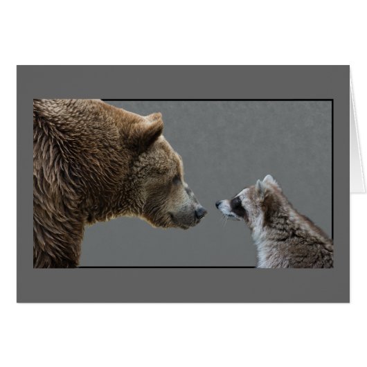 Grizzle Bear Meets Raccoon Cards (Front Horizontal)