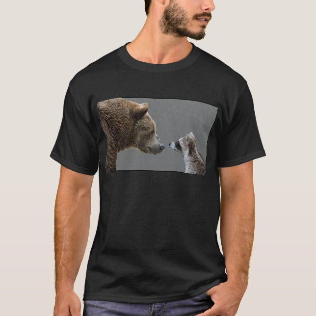 Grizzle Bear Meets Raccoon T-Shirt (Front)
