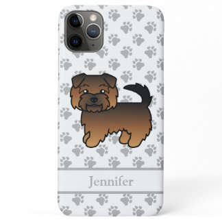 Grizzle Norfolk Terrier Cartoon Dog &amp; Name iPhone 11 Pro Max Case