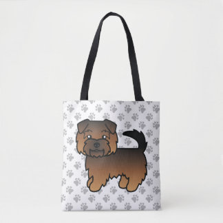 Grizzle Norfolk Terrier Cartoon Dog &amp; Paws Tote Bag