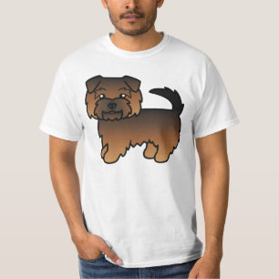 Grizzle Norfolk Terrier Dog Caricature Drawing T-Shirt