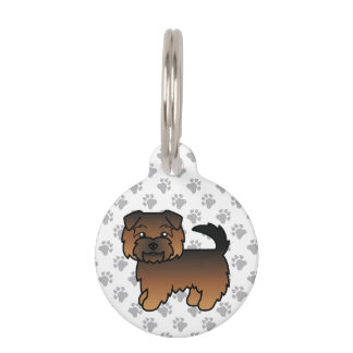 Grizzle Norfolk Terrier Dog &amp; Pet's Info Pet ID Tag