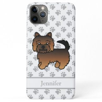 Grizzle Norwich Terrier Cartoon Dog &amp; Name iPhone 11 Pro Max Case
