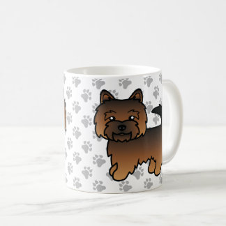 Grizzle Norwich Terrier Cartoon Dog &amp; Paws Coffee Mug