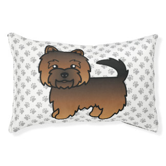 Grizzle Norwich Terrier Cartoon Dog &amp; Paws Pet Bed