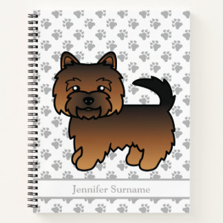 Grizzle Norwich Terrier Cartoon Dog &amp; Text Notebook
