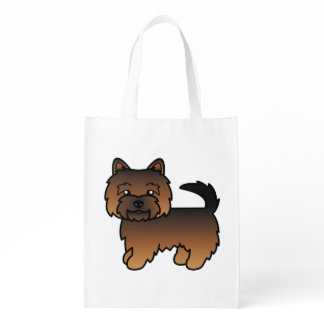 Grizzle Norwich Terrier Cute Cartoon Dog Grocery Bag