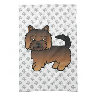 Grizzle Norwich Terrier Cute Cartoon Dog Kitchen Towel