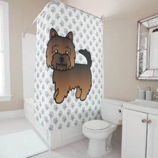Grizzle Norwich Terrier Cute Cartoon Dog Shower Curtain