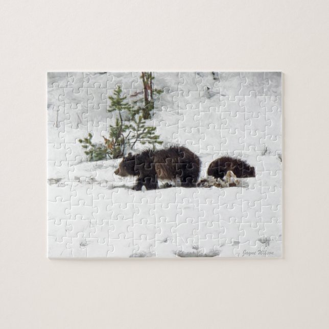 Grizzlies in the Snow Jigsaw Puzzle (Horizontal)