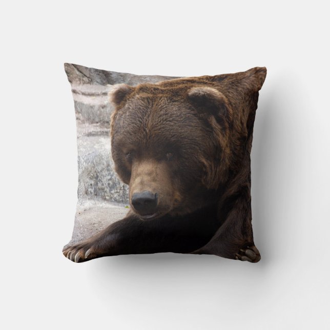 grizzly-bear-016 throw pillow (Front)