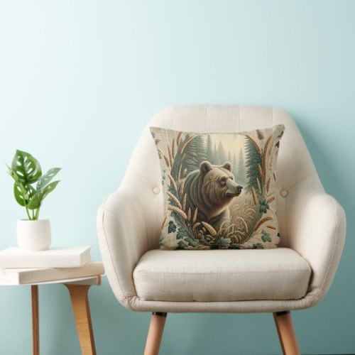 Grizzly Bear 1  Throw Pillow