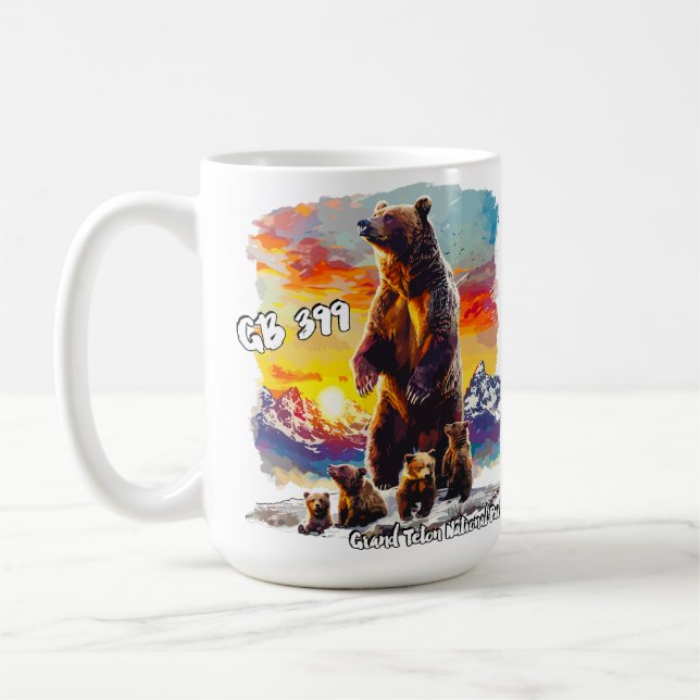 Grizzly Bear 399 4 Cubs Grand Teton National Park Coffee Mug (Left)