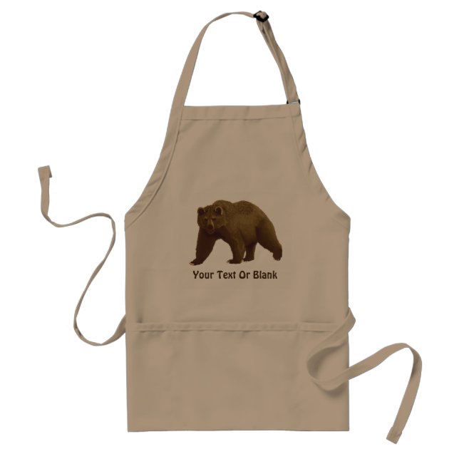 Grizzly Bear Adult Apron (Front)