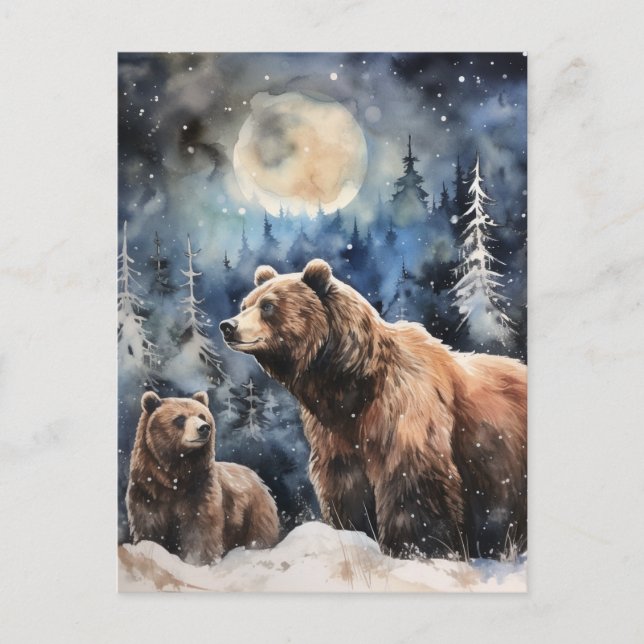 Grizzly Bear and Baby Postcard (Front)