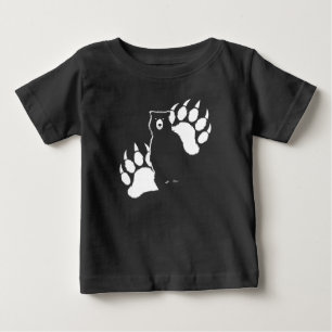 Grizzly bear and footprints Graphic Design Baby T-Shirt