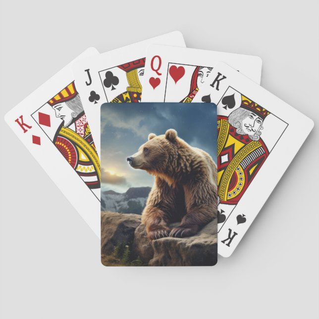 Grizzly Bear Animal Nature Majestic Wild Poker Cards (Back)