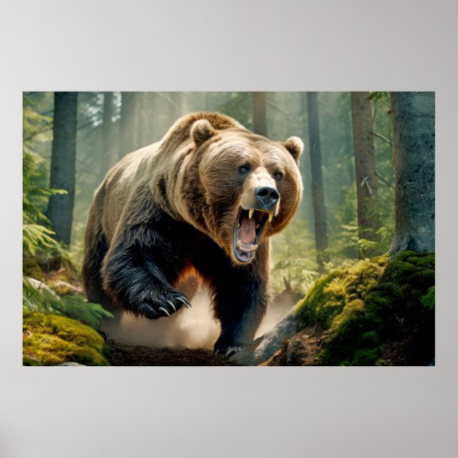 Grizzly Bear Animal Nature Majestic Wild Poster (Front)
