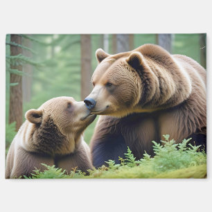 Grizzly Bear Animal Nature Wildlife Affection Love Magnet
