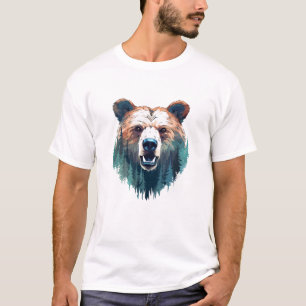 Grizzly Bear Animal World Wildlife Beauty Painting T-Shirt