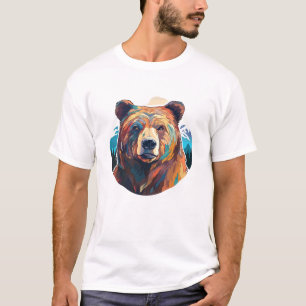 Grizzly Bear Animal World Wildlife Beauty Painting T-Shirt