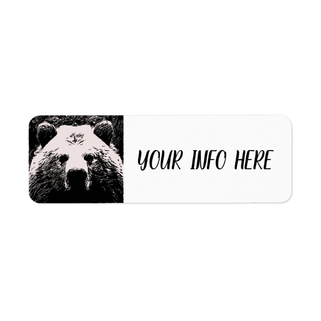 GRIZZLY BEAR ART Return Address Labels (Front)