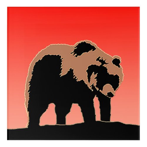 Grizzly Bear at Sunset  _ Original Wildlife Art