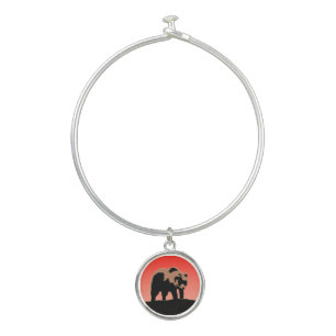 Grizzly Bear at Sunset - Original Wildlife Art Bangle Bracelet