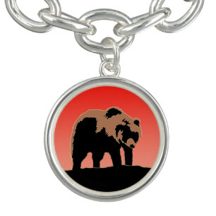 Grizzly Bear at Sunset - Original Wildlife Art Bracelet