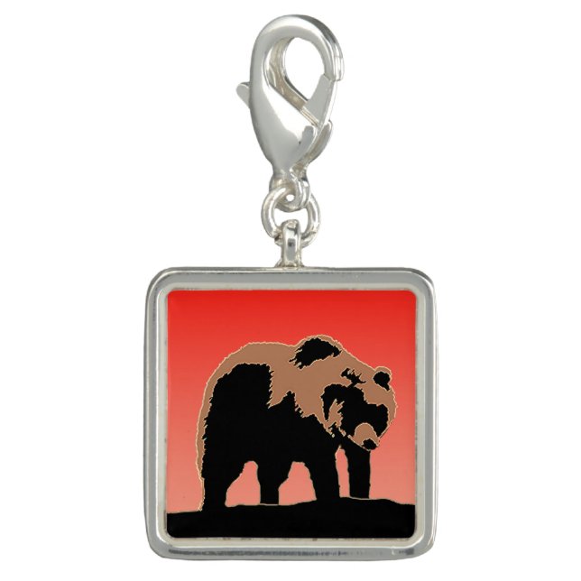 Grizzly Bear at Sunset  - Original Wildlife Art Charm (Front)
