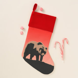 Grizzly Bear at Sunset  - Original Wildlife Art Christmas Stocking
