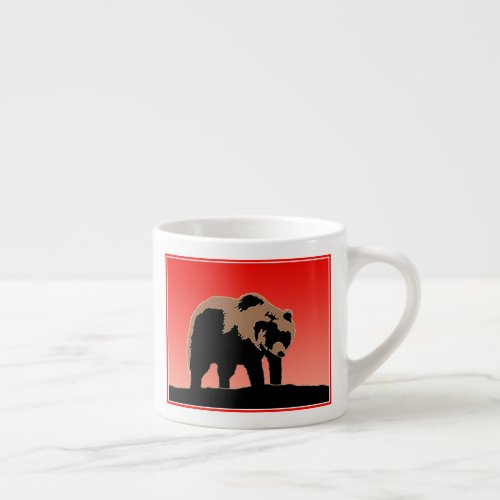 Grizzly Bear at Sunset  _ Original Wildlife Art Espresso Cup