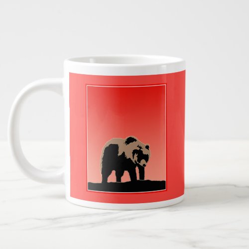 Grizzly Bear at Sunset  _ Original Wildlife Art Giant Coffee Mug