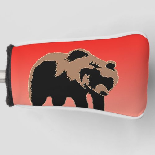 Grizzly Bear at Sunset  _ Original Wildlife Art Golf Head Cover