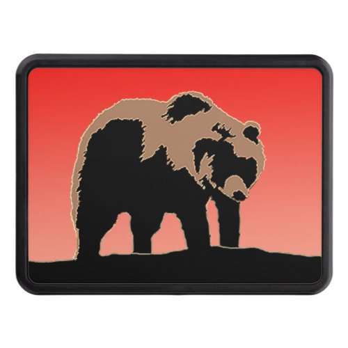 Grizzly Bear at Sunset  _ Original Wildlife Art Hitch Cover