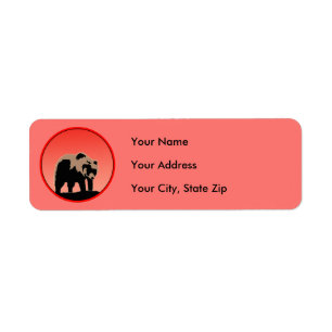 Grizzly Bear at Sunset - Original Wildlife Art Label