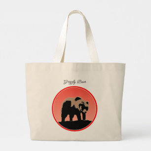Grizzly Bear at Sunset  - Original Wildlife Art Large Tote Bag