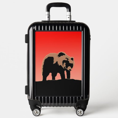 Grizzly Bear at Sunset  _ Original Wildlife Art Luggage