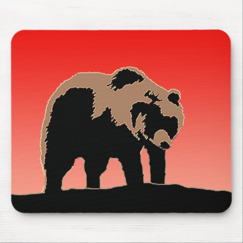 Grizzly Bear at Sunset  _ Original Wildlife Art Mouse Pad