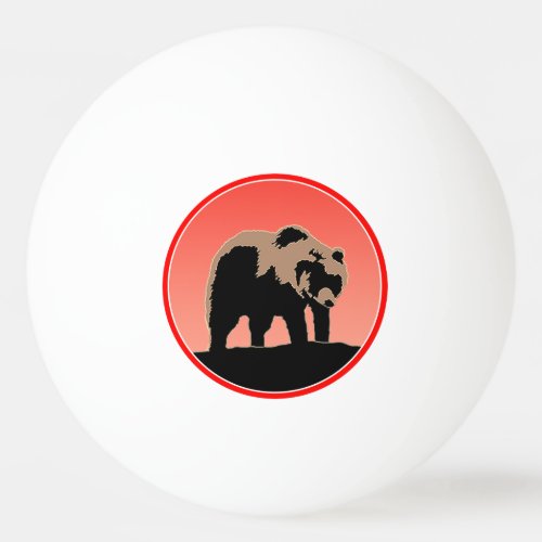 Grizzly Bear at Sunset  _ Original Wildlife Art Ping Pong Ball