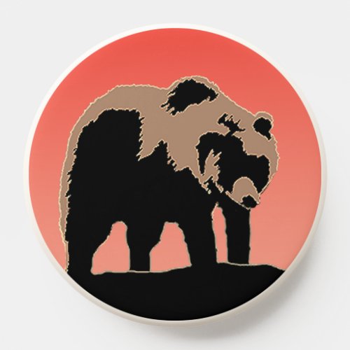 Grizzly Bear at Sunset  _ Original Wildlife Art PopSocket