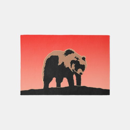 Grizzly Bear at Sunset  _ Original Wildlife Art Rug