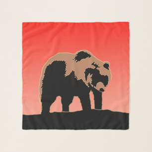 Grizzly Bear at Sunset - Original Wildlife Art Scarf