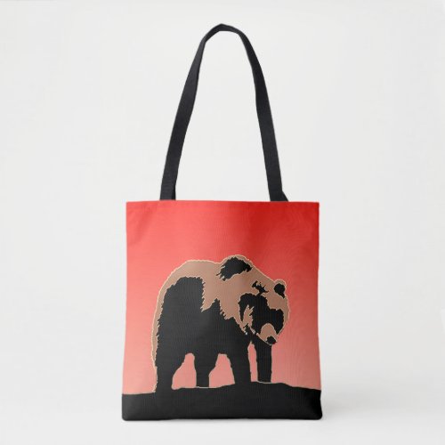 Grizzly Bear at Sunset  _ Original Wildlife Art Tote Bag