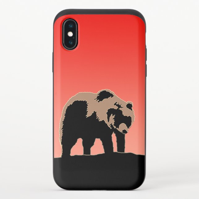 Grizzly Bear at Sunset  - Original Wildlife Art Uncommon iPhone Case (Back)