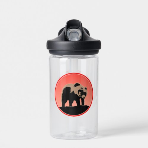 Grizzly Bear at Sunset  _ Original Wildlife Art Water Bottle