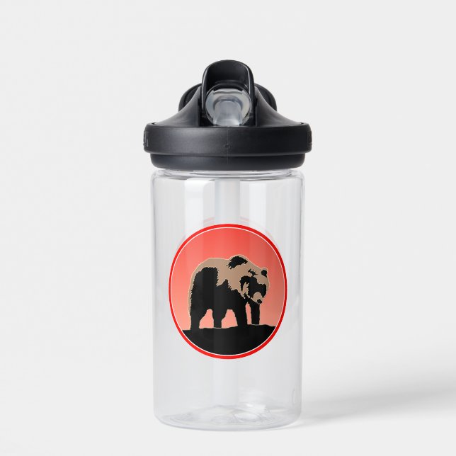 Grizzly Bear at Sunset  - Original Wildlife Art Water Bottle (Front)